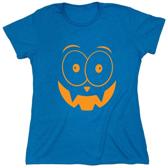 Pumpkin Bigeye Sarcastic Humor Novelty Funny Women's Casual Tees
