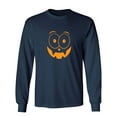 thumbnail image 1 of Pumpkin Bigeye Sarcastic Humor Novelty Men's Long Sleeve Shirts, 1 of 3