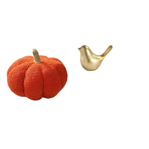 Pumpkin Bird Ornament Cushion Plush Comfortable Touch Living Room Sofa Office Bedroom Housewarming Gift