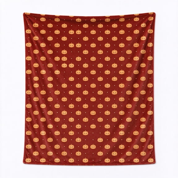 Pumpkin Blanket Fall Harvest Theme, Thanksgiving Decor Blanket Gift for Women Men, Soft Flannel Throw for Couch Sofa 50x40