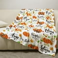 thumbnail image 1 of Pumpkin Blanket Fall Home Decor Throw Thanksgiving Soft Fall Blanket Polyester Fiber Cozy Lightweight Fuzzy Autumn for Couch Bed Sofa Decor, 60 x 50 Inch (Pumpkins), 1 of 6
