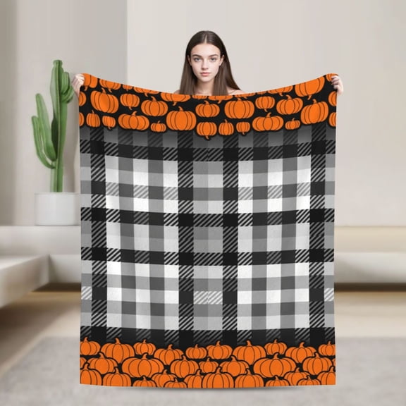 Pumpkin Blanket, Halloween Pumpkin Pattern Blanket for Fall Lovers, Holiday Gift for Women Men 50x40