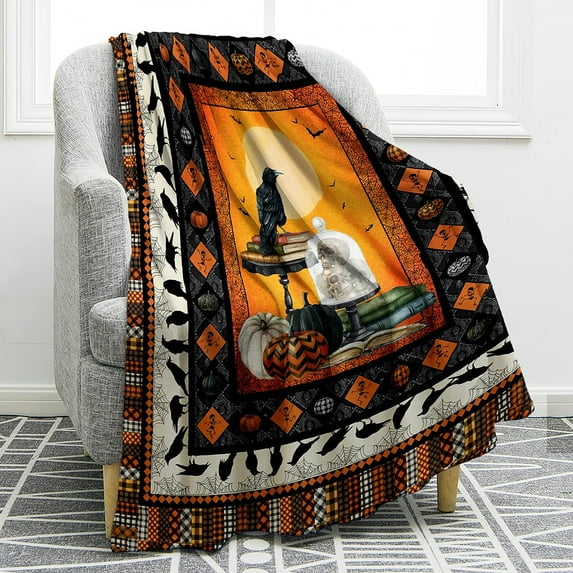 Pumpkin Blanket for Women Kids Girls Mom Home Bedroom Living Room Decor Soft Cozy Lightweight Thanksgiving Plush Throw Blankets 60"x80"