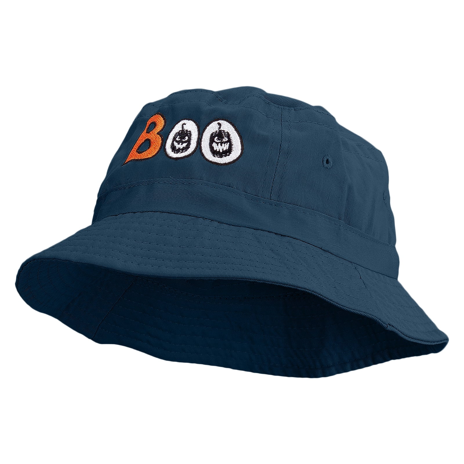 Boo Hat Pumpkin Boo Embroidered Bucket Hat - Denim OSFM - Walmart.com