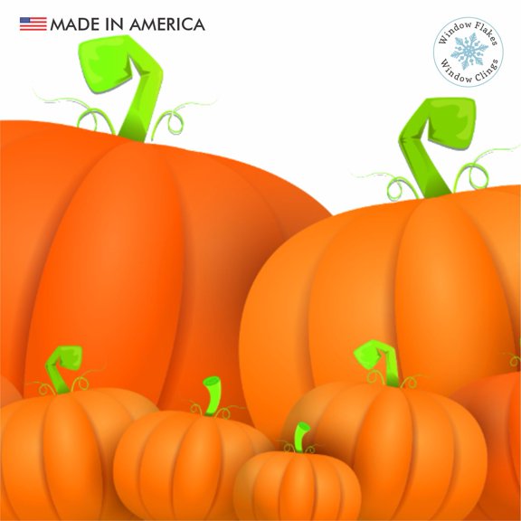Window Flakes 47" Pumpkin Border Window Cling, Double Sided Fall Decal