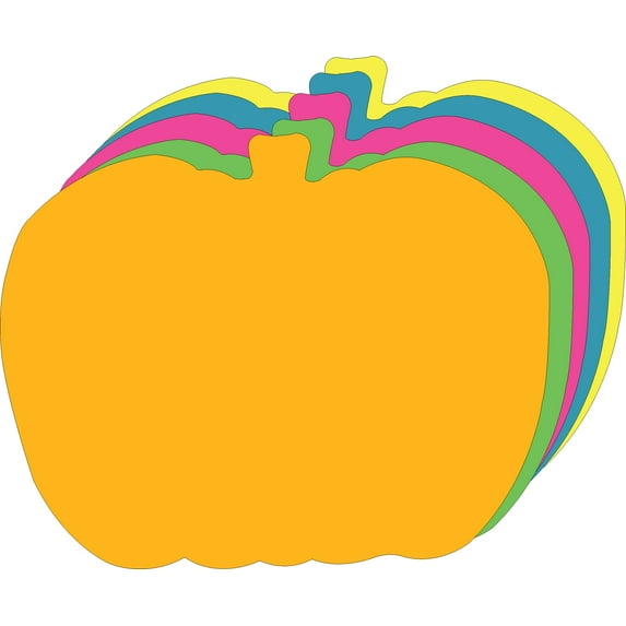 SHAPES ETC. Pumpkin Bright Neon Assorted Color Super Cut-Outs- 8&rdquo; x 10&rdquo;