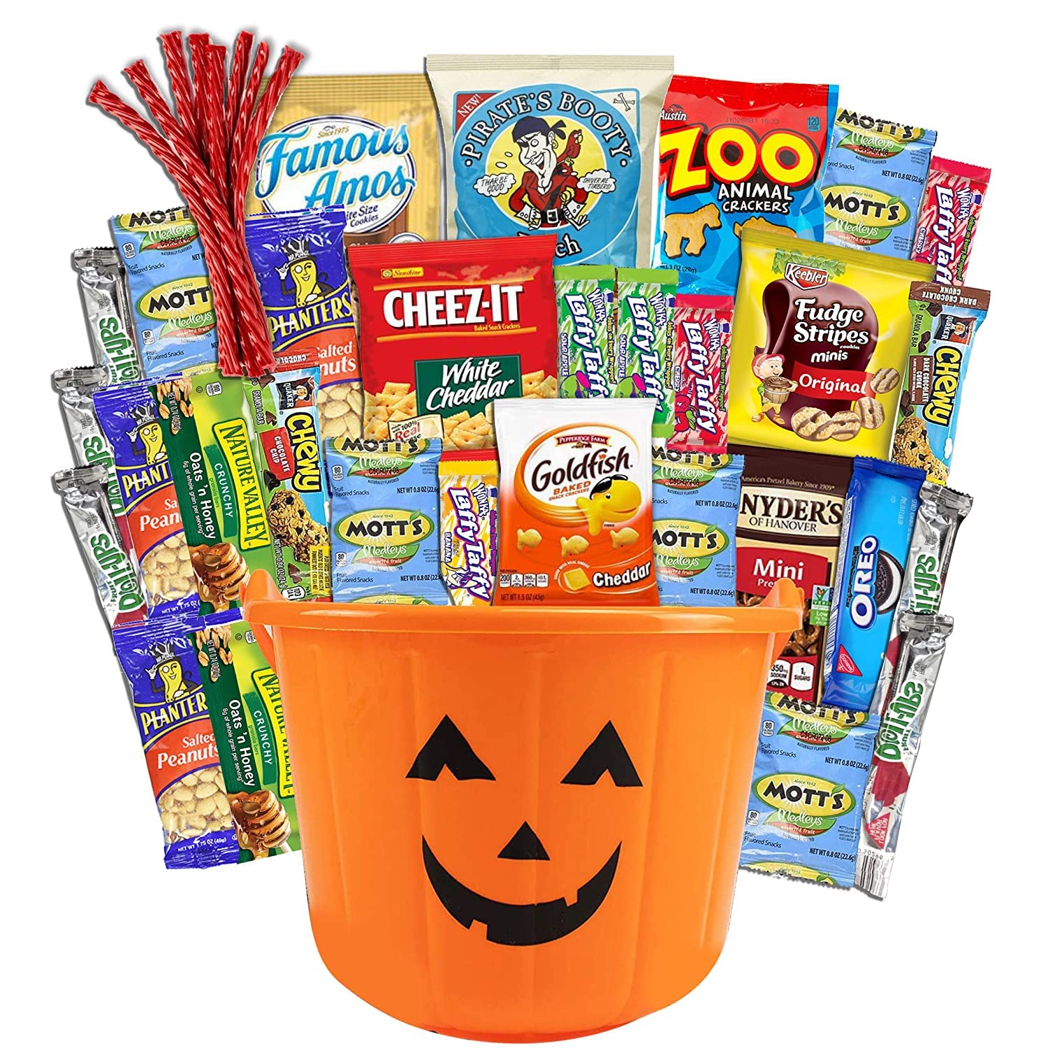 Pumpkin Bucket (38ct) Already Filled Trick or Treat Cookies Bars Candy