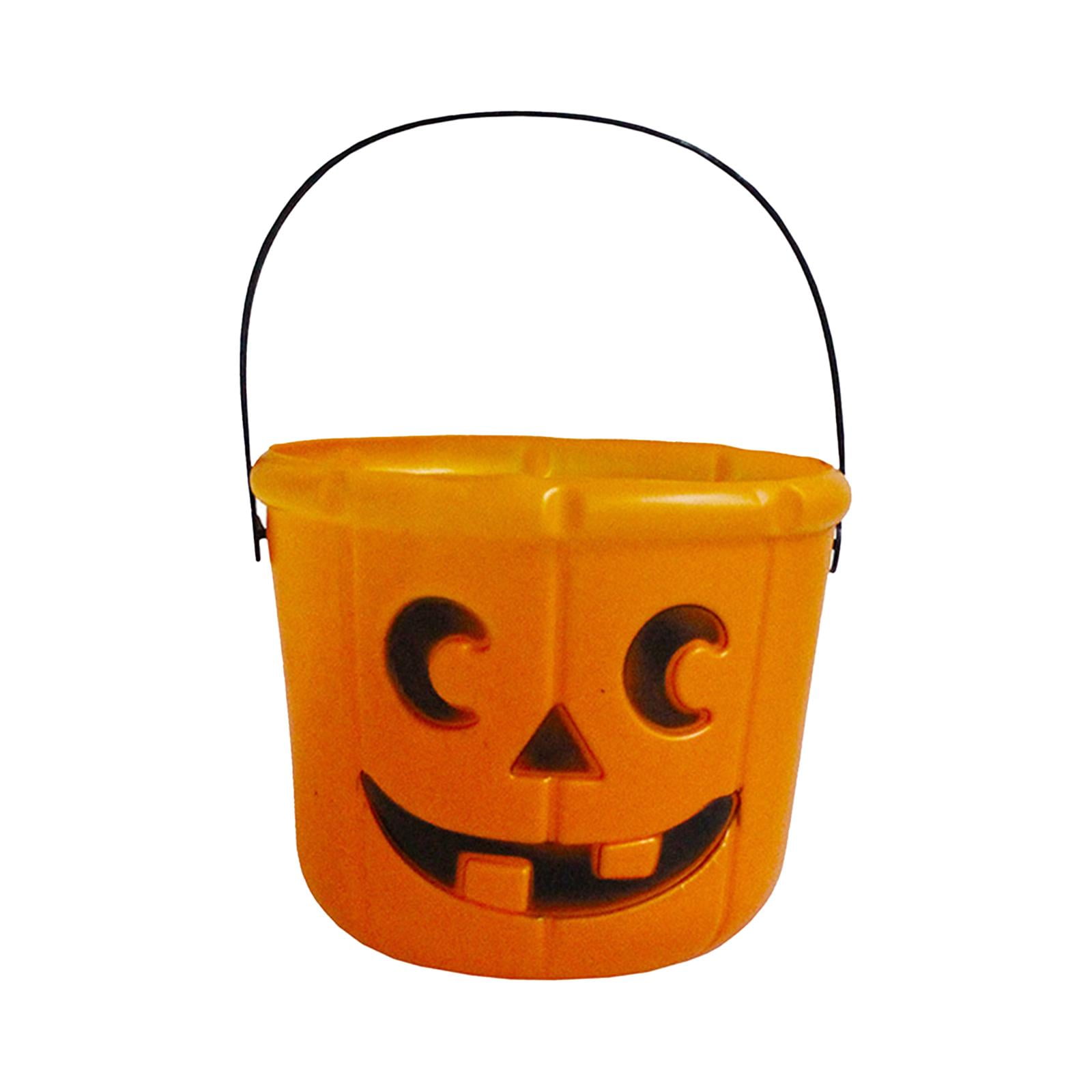 Pumpkin Bucket Candy Basket Pumpkin Pail Portable Large Trick or Treat ...