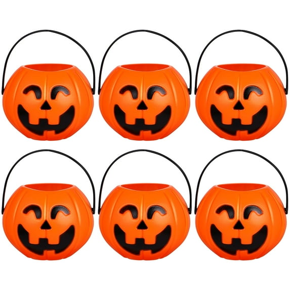 Pumpkin Bucket Orange 6Set 2.8X2.8X2.4In