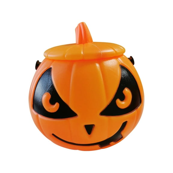 Pumpkin Bucket Set With Lids 4-Piece Trick Or Treat Buckets Lightweight Decorations For Kids And Adults Spooky Party Favors Storage And Decor