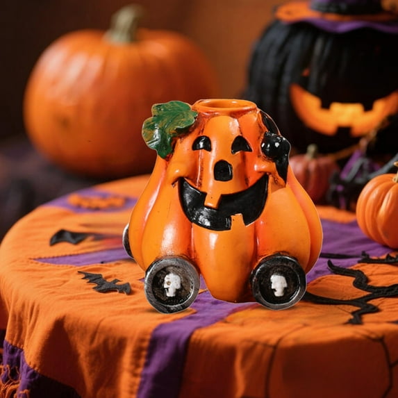 Pumpkin Candle Holder Set - Orange Fall Taper, Tealight & Votive Candle Holders - Pumpkin Table Centerpiece, Fall Candle Decor, Halloween Candlestick Holder