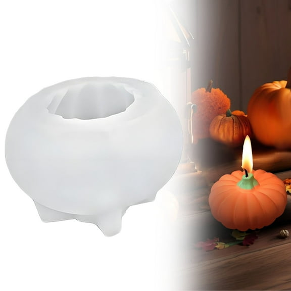 Pumpkin Candle Mold, 3D Halloween Silicone Molds for Candles Wax Soap Plaster Clay Epoxy Resin Casting, Fall Theme Silicone Mold for Thanksgiving Home Decor