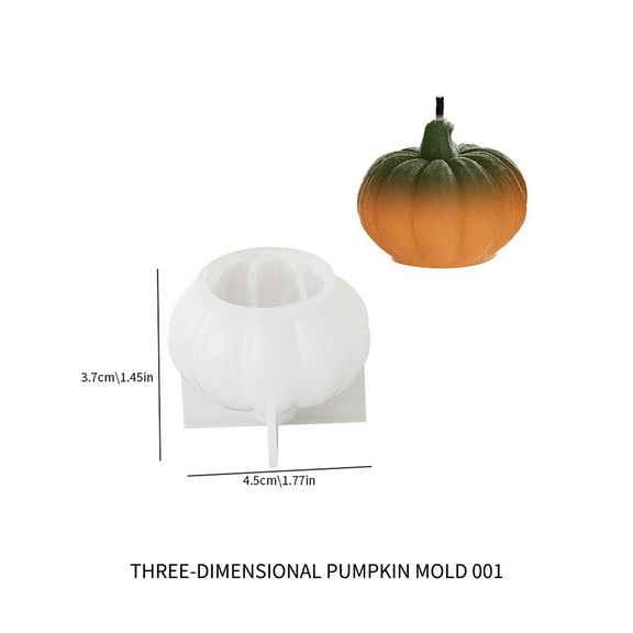 Pumpkin Candle Molds, Halloween Pumpkin Silicone Mold for Candle, Silicone Mold Handmade Scented Pumpkin Shaped for Cake Chocolate, Candy, Clay, Soap, Butter