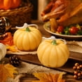 thumbnail image 1 of Pumpkin Candles Thanksgiving Halloween Aromatherapy Candle Decorations Handmade Soy Wax Mini Scented Candles for Home Table Centerpiece 2 pack Fall Holiday Party Favors Souvenirs Gifts for Desk Shelf, 1 of 7
