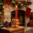thumbnail image 1 of Pumpkin Candlestick Holders, Vintage Ceramic Candle Holders Taper Candle Stands, 5.3" Tall Orange Stacked Pumpkins Tapered Candle Holder for Dining Table Centerpieces Christmas Fireplace Mantel Decor, 1 of 8