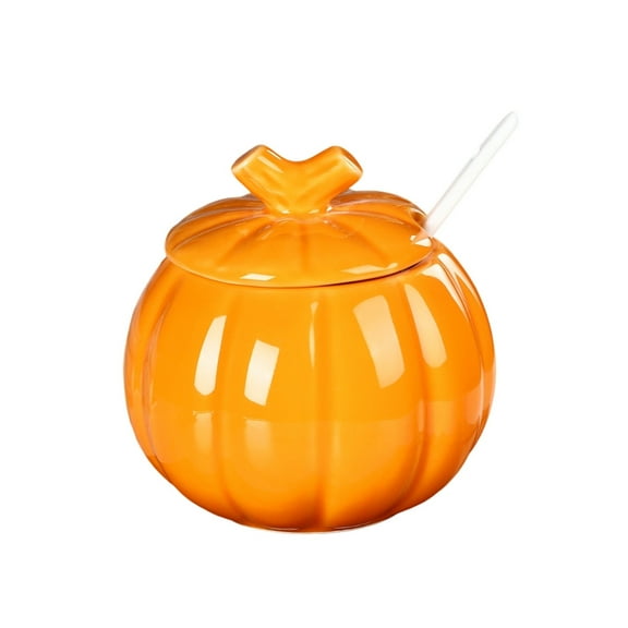Pumpkin Candy Jar Halloween Cookie Jar with Lids Ceramics Pumpkin Bowl Fall Candy Dish Pumpkin Canister Storage Sugar Bowls Snack Containers for Halloween Thanksgiving Party Table Decor
