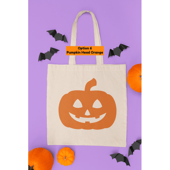 Pumpkin Canvas Tote Bag Designs | Halloween Trick or Treat Bag