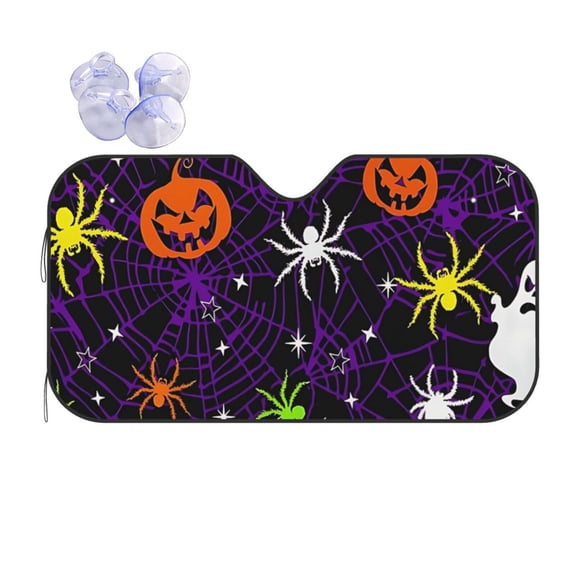 Pumpkin Car Windshield Sun Shade Universal Fit Auto Sun Visor Protector