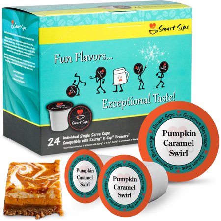 Pumpkin Caramel Swirl Coffee, Medium Roast, Gourmet Flavored Coffee Pods for Keurig K-cup Brewers