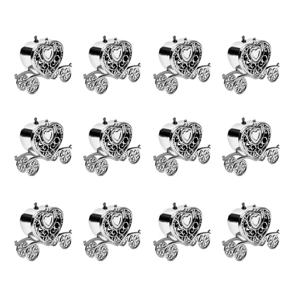 Pumpkin Carriage Candy Box,Mini Wedding Favor Box 12 Pcs,for Giving As Wedding Favors or Storing Candies Using 12 Mini Wedding Candy Boxes In Pumpkin, Car, Heart, or Wagon Shapes.,Hecnuo