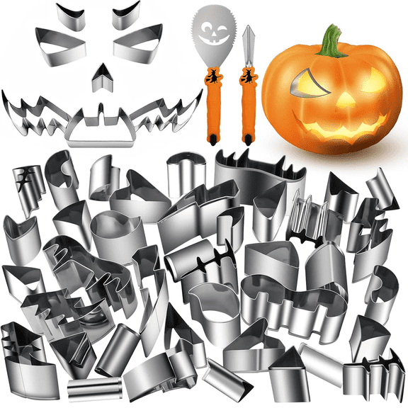 Pumpkin Carving Kit Halloween, Safe and Easy Pumpkin Carving Set for Kids, DIY Stainless Steel Pumpkin Carving Tools for Halloween Decoration Jack-O-Lanterns