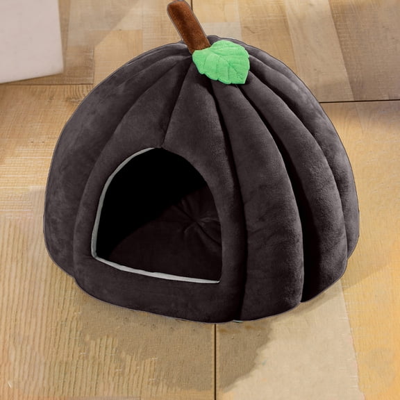 Pumpkin Cat Bed, 2025 Cute Pumpkin Shape Cat Cave, Halloween Thanksgiving Cat Bed Comfortable Pumpkin Shaped Pet Cave Bed Furniture Bags and Travel Supplies for Home
