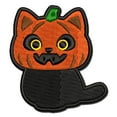 thumbnail image 1 of Pumpkin Cat Halloween Jack O Lantern Applique Multi-Color Embroidered Hook & Loop Patch - 2.5 Inch Small, 1 of 5