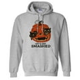 thumbnail image 1 of Pumpkin Cats Lets Get Smashed Hoodie Sweatshirt Unisex Small Grey, 1 of 5
