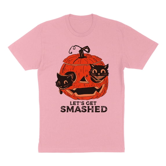 Pumpkin Cats Lets Get Smashed Shirt Unisex 2X-Large Pink