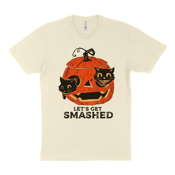 Pumpkin Cats Lets Get Smashed Shirt Unisex 3X-Large Natural