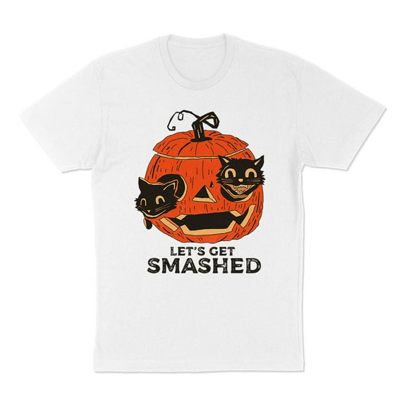 Pumpkin Cats Lets Get Smashed Shirt Unisex Large White