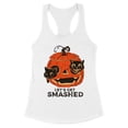 thumbnail image 1 of Pumpkin Cats Lets Get Smashed Tank Top Fitted Racerback Women's Large White, 1 of 5