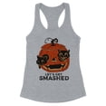 thumbnail image 1 of Pumpkin Cats Lets Get Smashed Tank Top Fitted Racerback Women's X-Small Heather Grey, 1 of 5
