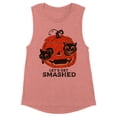thumbnail image 1 of Pumpkin Cats Lets Get Smashed Women's Muscle Tank X-Large Desert Pink, 1 of 5