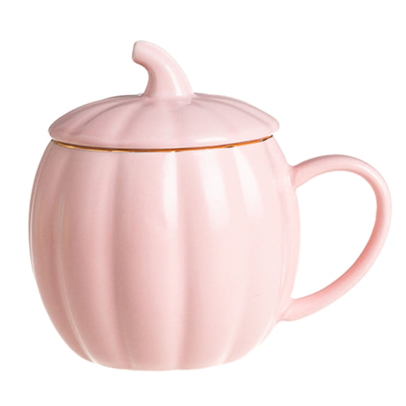 Pumpkin Ceramic Coffee Mug with Lid 14oz Microwave Safe Halloween Autumn Fall Novelty Cup for Women Family Home Decor