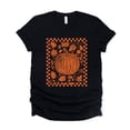 thumbnail image 1 of Pumpkin Checkered Distressed - Women's Short Sleeve Graphic T-Shirt, 1 of 16
