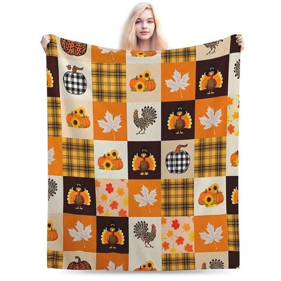 Pumpkin Chicken Throw Blanket for Couch 50x40