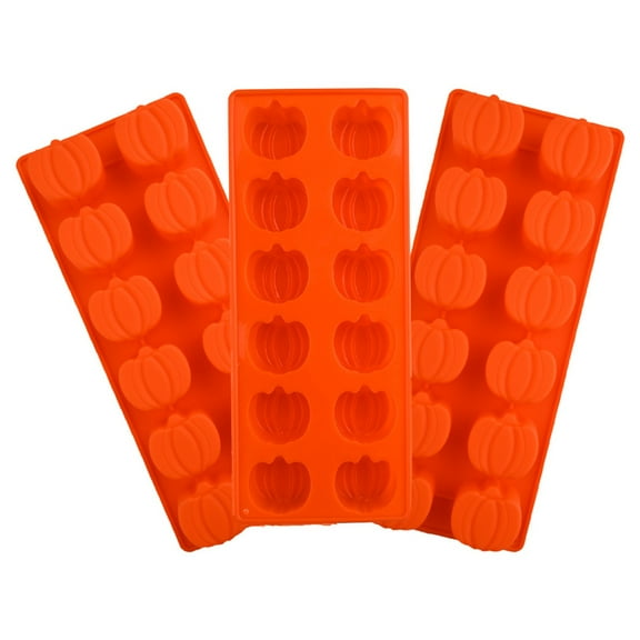 Pumpkin Chocolate Mold 3 Packs Silicone Autumn Candy Mold 12 Cavity Thanksgiving Baking Mold for Cake Decoration Muffin Soap Candle Cookies Jello Ice Cube Tray Holiday Party DIY Craft Supplies