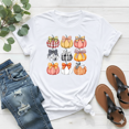 thumbnail image 1 of Pumpkin Coquette Bow Fall Halloween Costume Cute Unisex T-Shirt, up to Size 5XL, 1 of 2