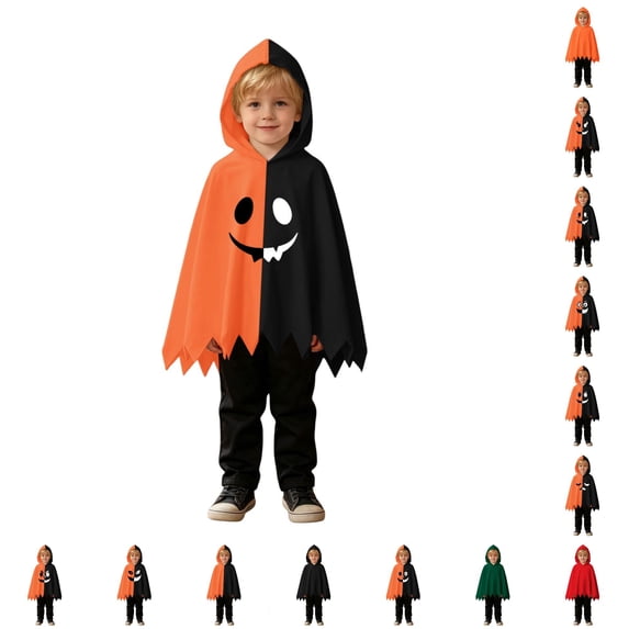 Pumpkin Costume Kids Boy Girl 2 Piece Soft Hooded Cloak and Pants Girls Boys Halloween Costume