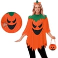 thumbnail image 1 of Pumpkin Costume, Pumpkin Outfit, Pumpkin Roleplay, Halloween Pumpkin Costume for Women - Glow In The Dark Poncho Set With Headband Candy Bag, Halloween Cosplay Clothes-Cloak+Hat+Handbag, B One Size, 1 of 7