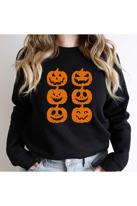 Pumpkin Crew Retro Squad, Funny Halloween Matching Group Graphic SW18600 Unisex Sweatshirt, Up to Size 5XL