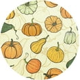 thumbnail image 1 of Pumpkin in Cute Style Round Place Mats Set of 1, Heat Stain Insulation Table Mats Non-Slip Grid Woven Placemats 15.4 Inch for Kitchen Dining Table Holiday, 1 of 7