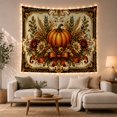 thumbnail image 1 of Pumpkin and Dahlia Against Baroque Frame, Cozy Vintage for Autumn Decor Lovers, Botanical Harvest Wall Art, Thanksgiving Gift, Tapestry Wall Hanging for Living Room and Bedroom, 1 of 7