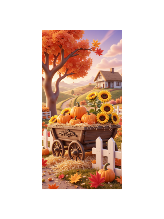 Pumpkin Decor Fall Scene Harvest Theme Banner for Thanksgiving Outdoor Decoration Autumn Display