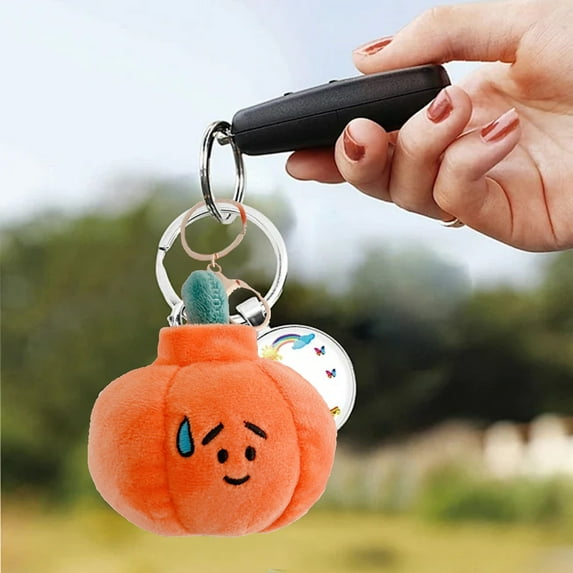 Pumpkin Decor Fluffy Persimmon Keychain Plush Ball Pendant Halloween Quirky Cute Small Pumpkin Cartoons Plushs Doll Pendant Keychain Charmes Gift Birthday for Women
