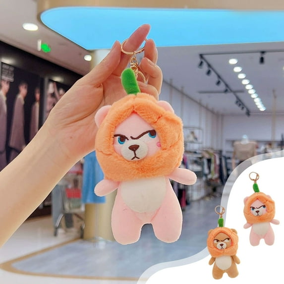 Pumpkin Decor Fluffy Persimmon Keychain Plush Ball Pendant Pumpkin Plushs Pendant Creatives Doll Key Chain Plushs Ball Doll Small Persimmon Gift for Women