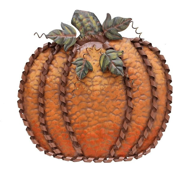 Pumpkin Decoration for Home, Free Standing Metal Flat Pumpkins for Autumn Fall Thanksgiving Harvest Halloween Home Decor (M-A)