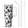 thumbnail image 1 of Pumpkin Design Halloween Tumbler 42oz with Handle - Double Wall Insulated Stainless Steel Cup, Leakproof Lid, Spooky Gift for Fall Parties, 1 of 5
