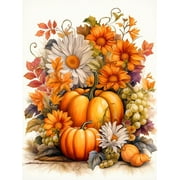 Pumpkin Diamond Art Kits for Adults,DIY 5D Fall Diamond Painting Kits for Adults Beginners, Full Drill Paint with Diamonds Art Painting Flowers Crafts for Home Decor 12x16 inch